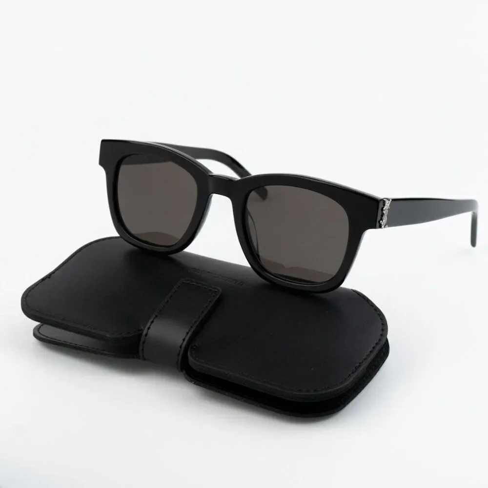 NEW Saint Laurent SLM124 001 Black Grey Square Men Sunglasses